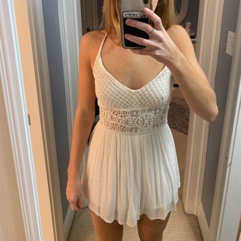 White knit romper